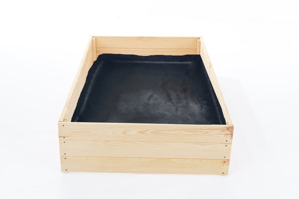 Kasvimaalaatikko - istutuslaatikko - 120x80x27 cm - puuta - pohjakankaalla