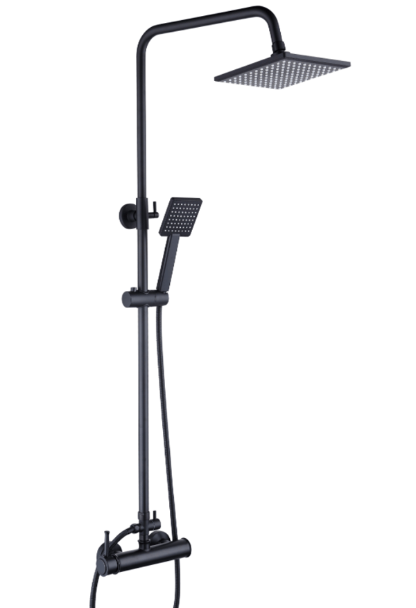 Brusesæt - Regnbruser 20cm - med brusebatteri - Sort
