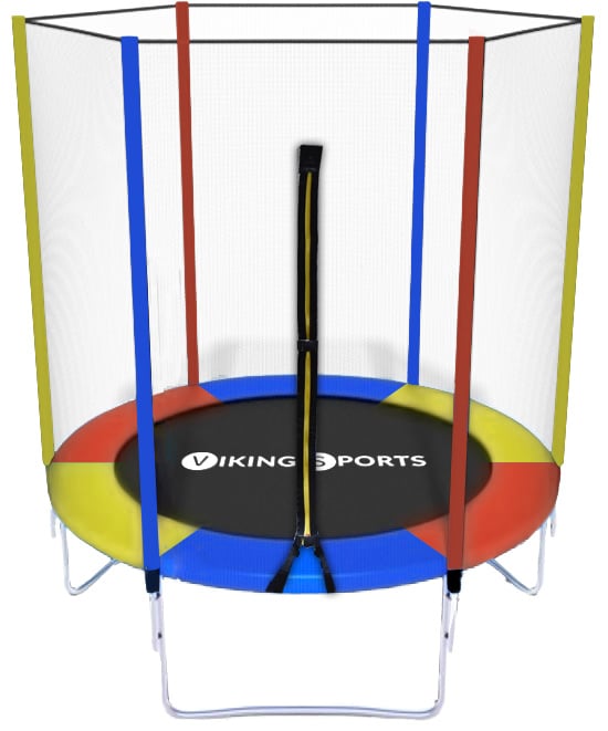 Viking Sports 180cm Regnbue Trampolin - Sikker, Holdbar Udendørs Leg for Børn