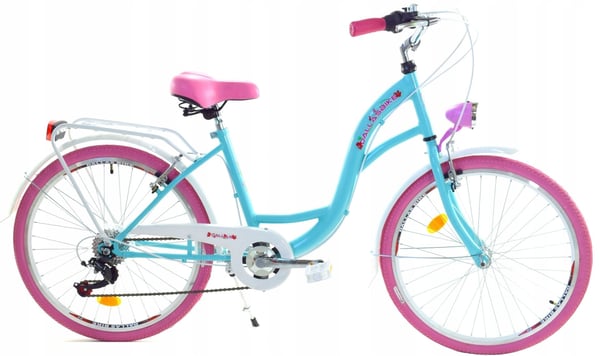 Pigecykel - 26 tommer - med 7 gear - havgrøn pink