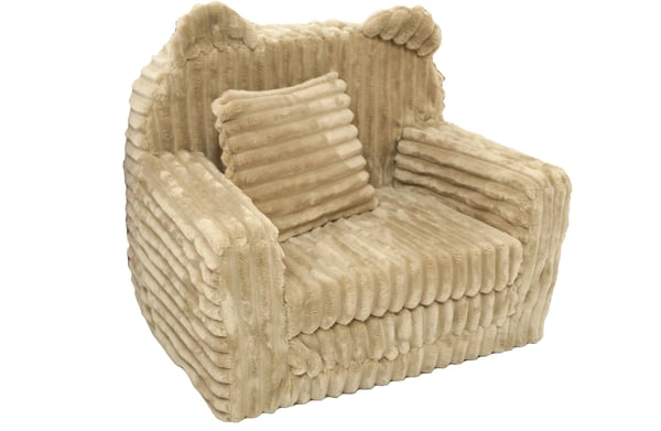 Lasten nojatuoli - vuodesohva - vakosametti - 51x40x41cm - beige