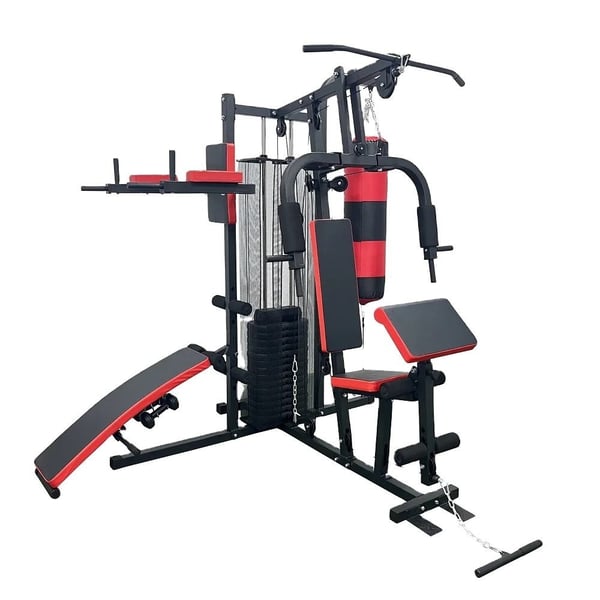 Multistation - hjemmegym - med 68 kg vægt - og boksepude