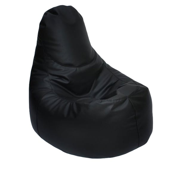Sækkestol Sofa - Sort Læderlook Lænestol