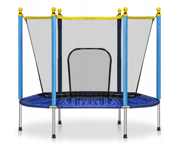 Kompakti 140cm trampoliini turvaverkon kanssa pieniin puutarhoihin - kevyt & kestävä Kompakti 140cm trampoliini turvaverkon kanssa pieniin puutarhoihin - kevyt & kestävä