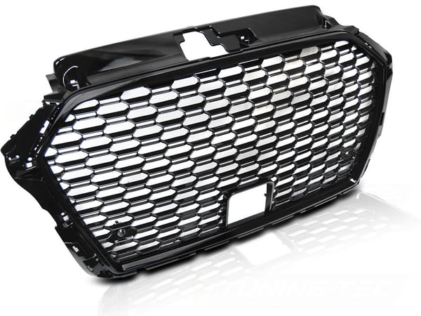 Grill til AUDI A3/S3 (8V) fra 2017 hatchback/sedan/cabriolet - blank sort