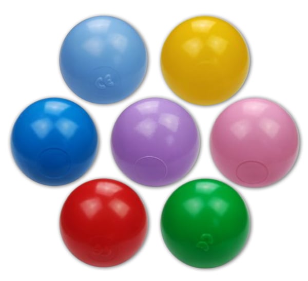 500 pallomeripalloa 7cm, punainen, vihreä, violetti, pinkki, keltainen, sininen