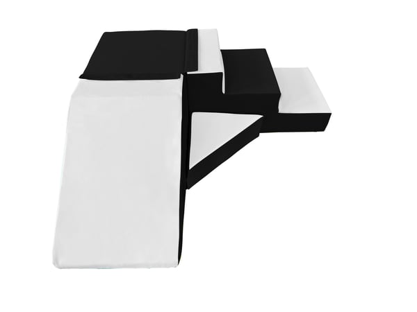 Multifunktionel Sort & Hvid Baby Rutschebane til Hjemme & Professionel Brug, 40cm, 4 Elementer, Sikker & Holdbar