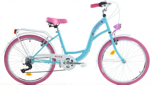 Pigecykel - 24 tommer cykel - 6 gear - Blå Pink