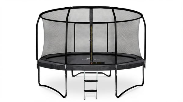 Trampolin - 244 cm - med net og stige - op til 50 kg - sort