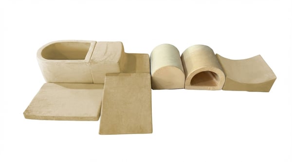 Skumlegesæt - 7 dele - med boldbassin og 100 bolde - beige