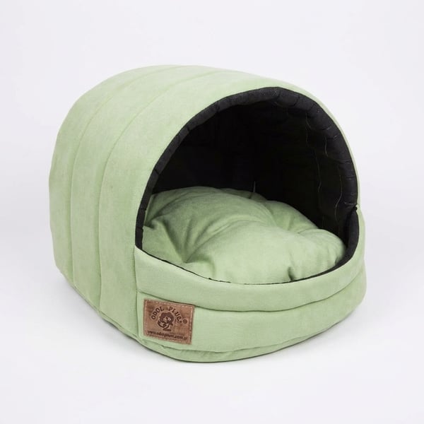Hundeseng XS - lille hund - kasse - hundekurv - 39 x 40 x 34 cm - matgrøn - hundeseng - kæledyrsseng