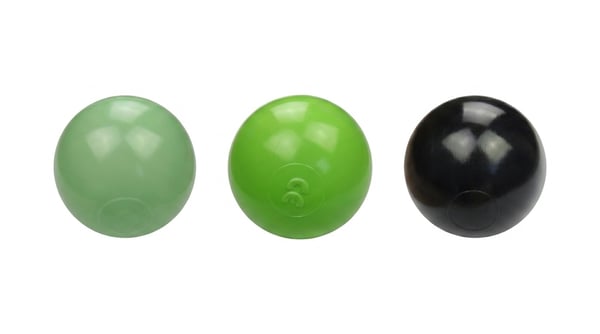 Bollhavsbollar 500 stycken 7cm, ljusgrön, grön, svart