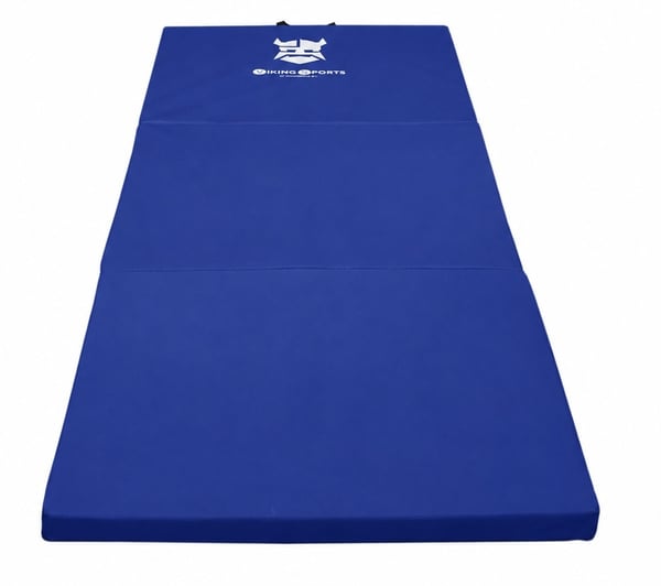 Blå vandtæt træningsmåtte i skum, 80 × 200 cm, 5 cm tyk - ideel til yoga, fitness og leg