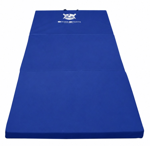 Sammenklappelig fitnessmadras 120x200x5 cm vandtæt blå