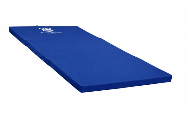 Sammenklappelig fitnessmadras 120x200x5 cm vandtæt blå
