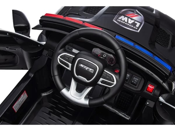 Elektrisk Børnebil, Dodge Charger SRT Politi, 112x68x50 cm, Sort