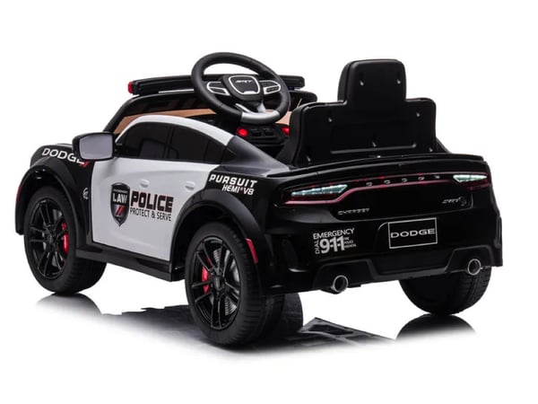 Elektrisk Børnebil, Dodge Charger SRT Politi, 112x68x50 cm, Sort