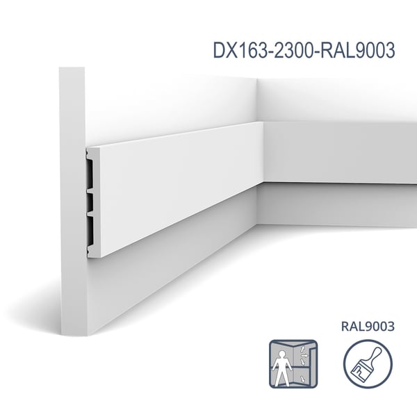 Ovilistat Orac Decor AXXENT DX163-2300-RAL9003-box 1 laatikko kanssa 18 listat 41,4 m