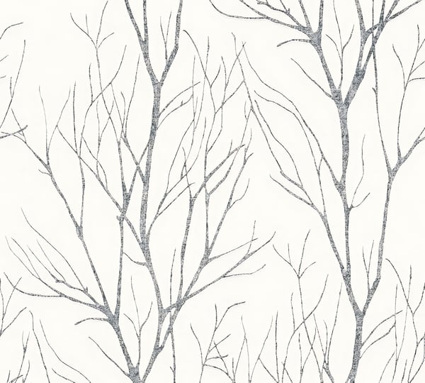 Non woven-tapet blomster Profhome 372604-GU lätt texturerad matt färg grå vit 5,33 m2