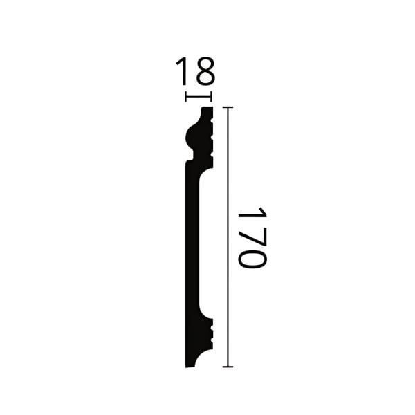 Jalkalista NMC WALLSTYL FL17-box 1 laatikko kanssa 7 listat 14 m