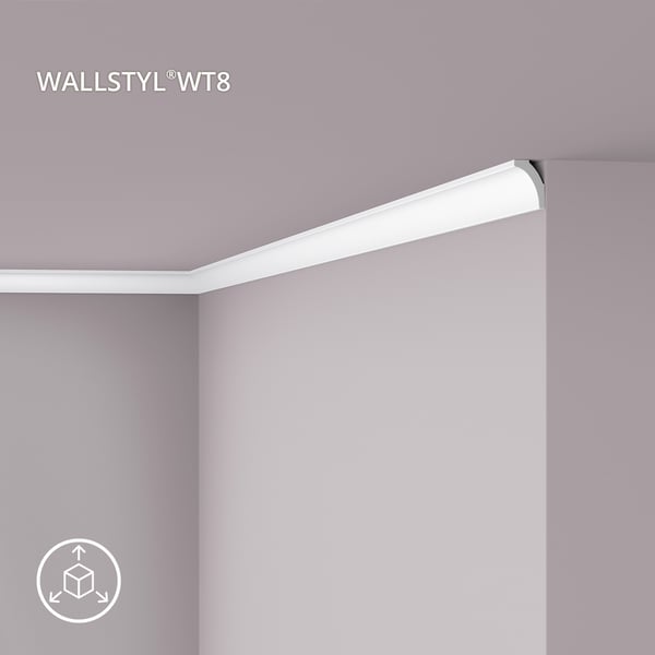 Kattolista NMC WALLSTYL WT8-box 1 laatikko kanssa 40 listat 80 m