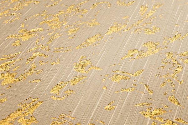 Tekstiltapet ornament Profhome 306602-gu tekstureret blank mønster mat baggrund färg beige guld 5,33 m2