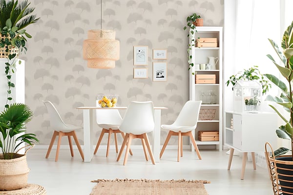 Ikke-vævet tapet blomster Profhome 322653-gu lidt tekstureret metalliske højdepunkter färg beige sølv brun 5,33 m2
