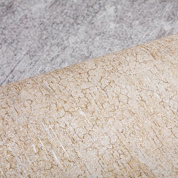 Ikke-vævet tapet effekt puds EDEM 410ST13 lidt tekstureret metalliske højdepunkter farve beige sand gul brun guld 10,65 m2