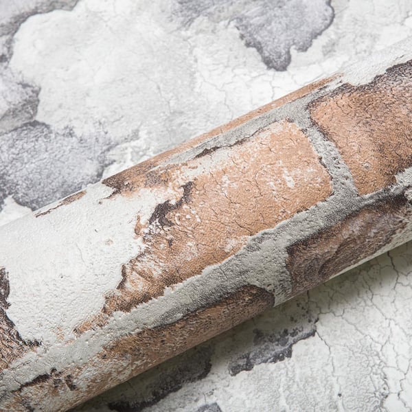 Ikke-vævet tapet sten imitation EDEM 819DN56 lidt tekstureret mat farve beige grå dådyr brun 10,65 m2