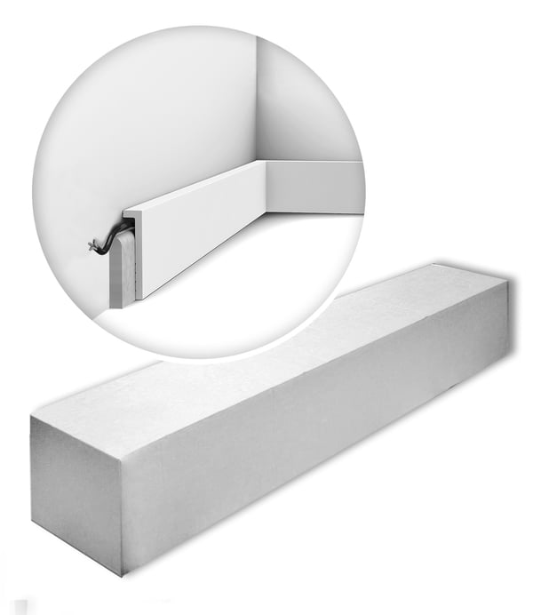 Golvlist Orac Decor AXXENT SX171-RAL9003-box redan vitmålat 1 låda innehåller 20 lister 40 m