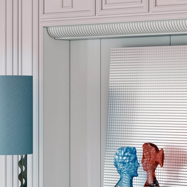 Konsol Profhome 119801 Zireelement Væghylde art deco-stil hvid
