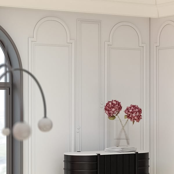 Hjørneelement Profhome 152815 Zireelement moderne stil hvid