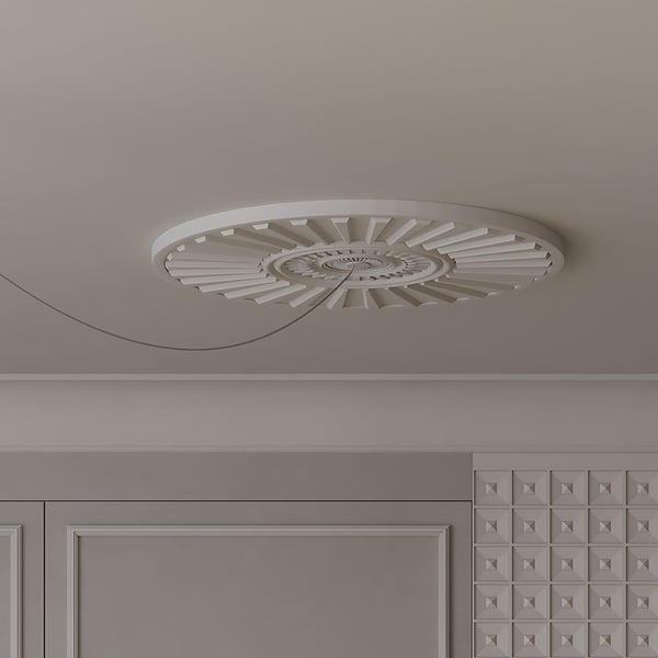 Roset Profhome 156802 Medaljon Zireelement art deco-stil hvid Ø 70 cm