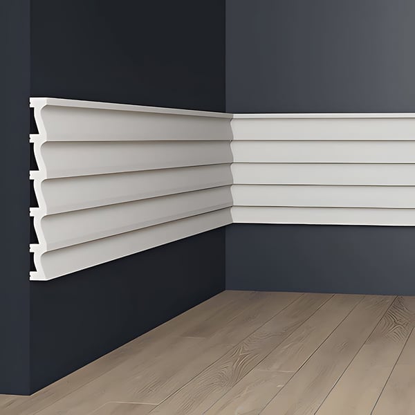 3d seinäpaneeli Profhome 659801 Seinäpanelointi Akustiikkapaneeli Peitelista Friisilista Stukkolista Koristelista modernissa tyylissä valkoinen 2 m