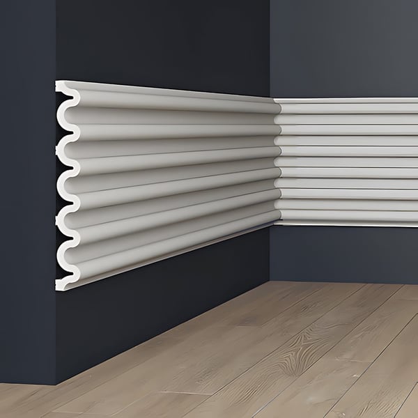 3d seinäpaneeli Profhome 659804 Seinäpanelointi Akustiikkapaneeli Peitelista Friisilista Stukkolista Koristelista modernissa tyylissä valkoinen 2 m