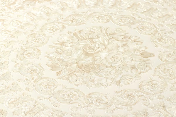 Ikke-vævet tapet ornament Profhome 370551-gu lidt tekstureret blank färg beige sølv creme 7,04 m2