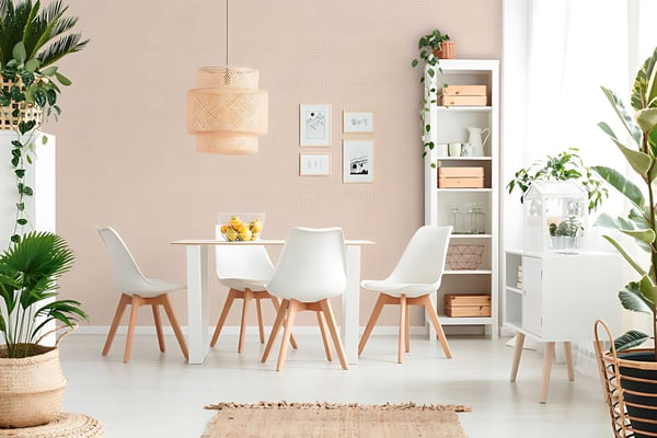 Ikke-vævet tapet ornament Profhome 379572-gu lidt tekstureret blank mønster mat baggrund färg lyserød beige 5,33 m2