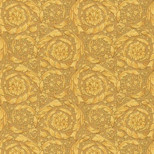 Non woven-tapet barock Profhome 935833-GU texturerad glansigt färg guld 7,04 m2
