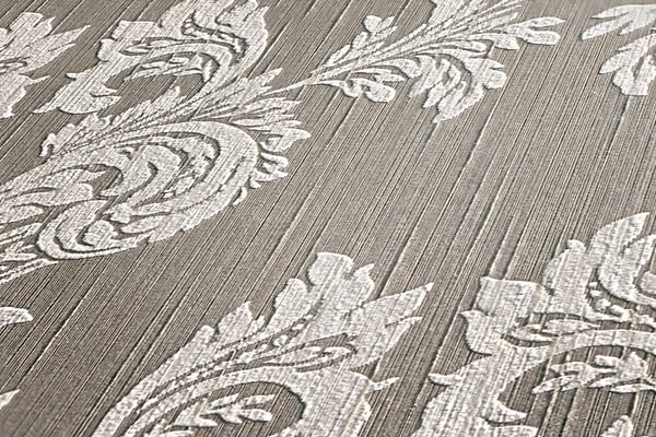 Tekstiltapet barok Profhome 956306-gu tekstureret mat färg grå beige 5,33 m2
