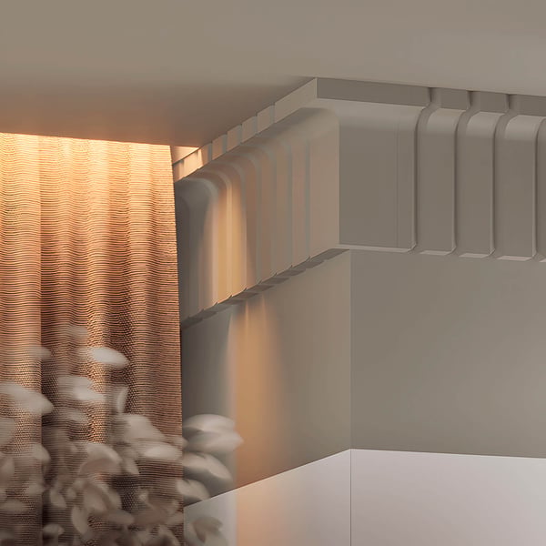Udvendigt hjørne Profhome 152818 Hjørneelement Zireelement moderne stil hvid