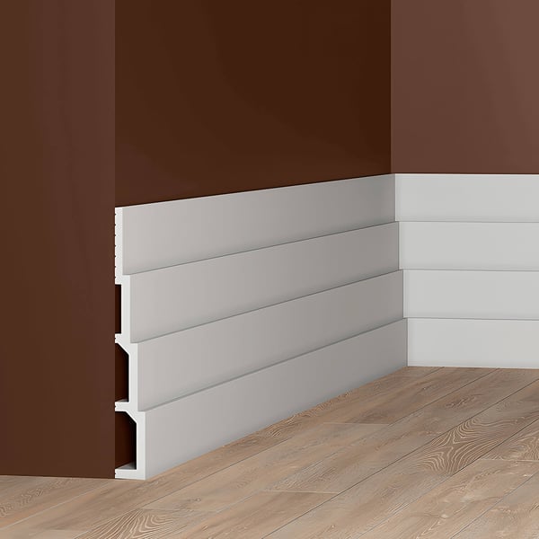 3d seinäpaneeli Profhome 659805 Seinäpanelointi Akustiikkapaneeli Peitelista Friisilista Stukkolista Koristelista modernissa tyylissä valkoinen 2 m