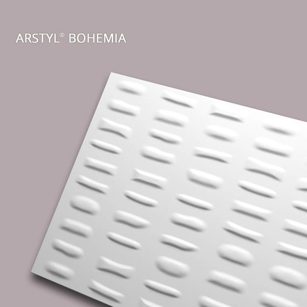 3d seinäpaneeli NMC BOHEMIA ARSTYL Noel Marquet Seinäpanelointi Akustiikkapaneeli Peitelista Stukkolista Koristelista valkoinen 2 m