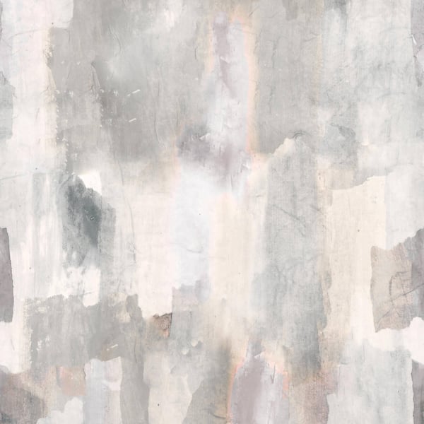 Foto tapet Profhome 782073-GU ikke-vævet tapet glat aquarelle stil mat grå creme beige lyserød 1,59 m x 2,8 m