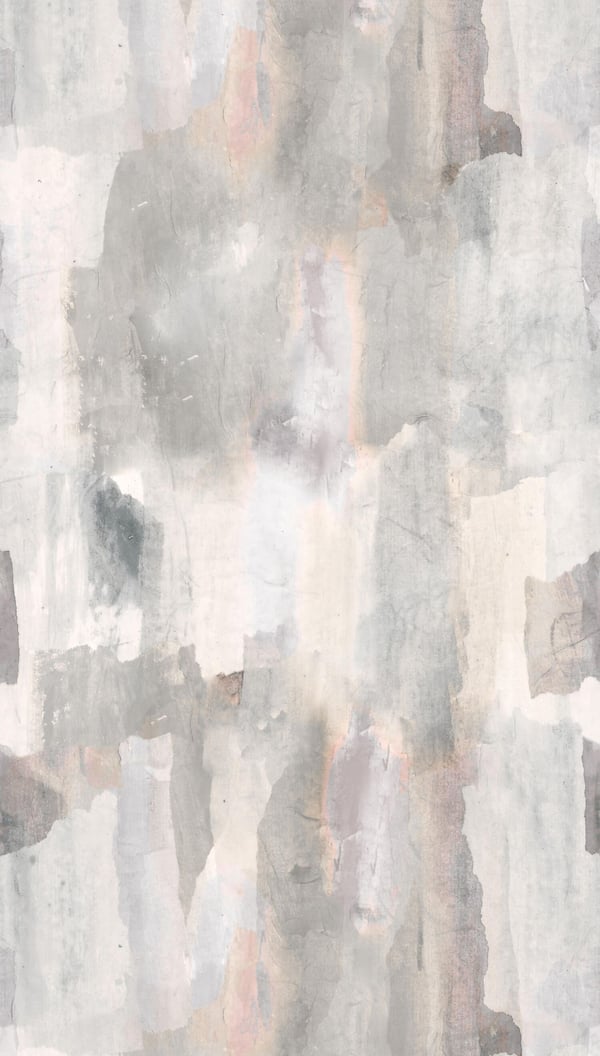 Foto tapet Profhome 782073-GU ikke-vævet tapet glat aquarelle stil mat grå creme beige lyserød 1,59 m x 2,8 m