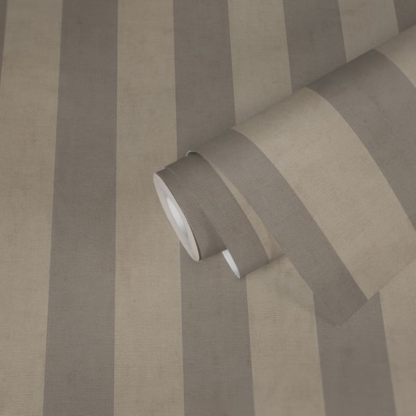 Stripes tapet Profhome 782264-GU varmt stemplet ikke-vævet tapet glat grafisk mat grå beige grå 5,33 m2