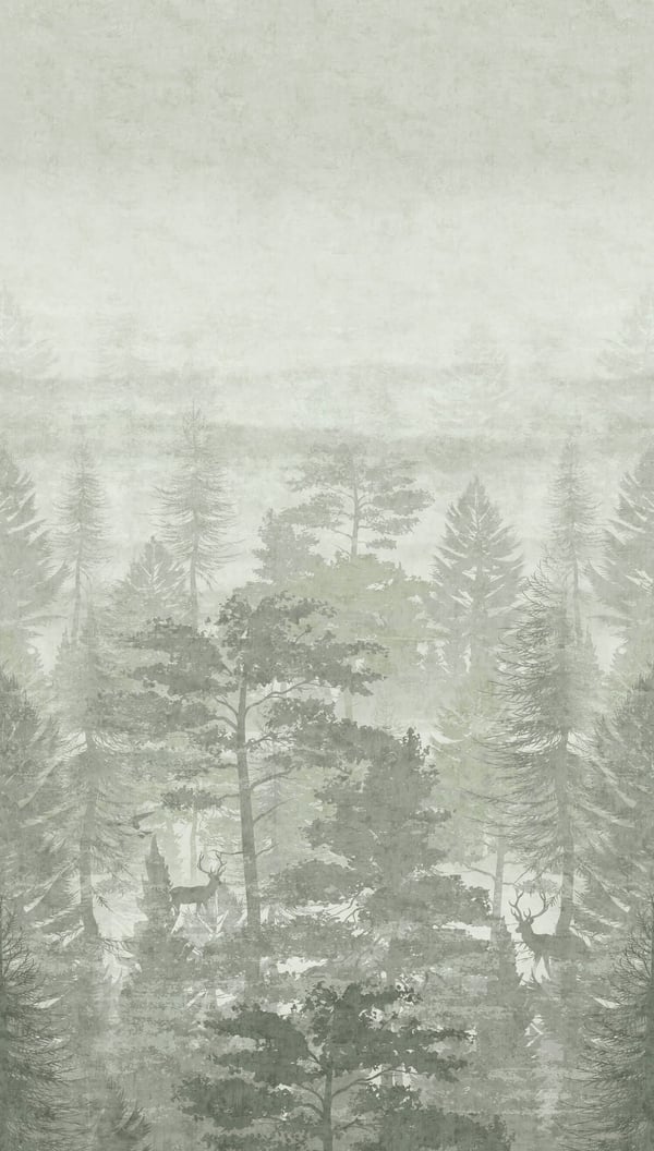 Valokuvatapetti Profhome 770691-GU kuitutapetti sileä metsä mat vihreä oliivinvihreä valkoinen vihreä 1,59 m x 2,8 m