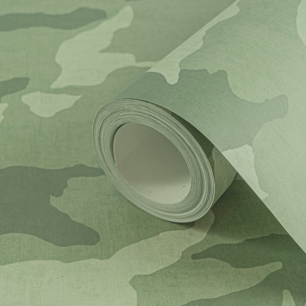 Lapset tapetti Profhome 771731-GU kuitutapetti sileä graafinen mat vihreä oliivinvihreä valkoinen vihreä 5,33 m2