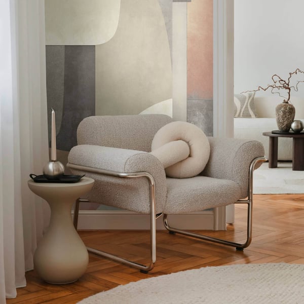 Fototapet Profhome 791454-GU heta präglade non-woven tapet lätt texturerad abstrakt matt beige oliv grå orange brun grädde 1,59 m x 2,8 m