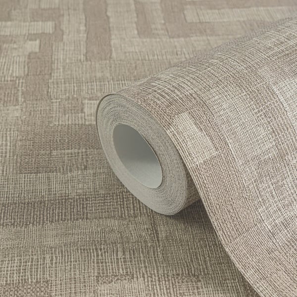 Etnisk stil tapet Profhome 782042-GU varmt stemplet ikke-vævet tapet tekstureret stof imitation mat grå beige grå creme mørkegrå 5,33 m2
