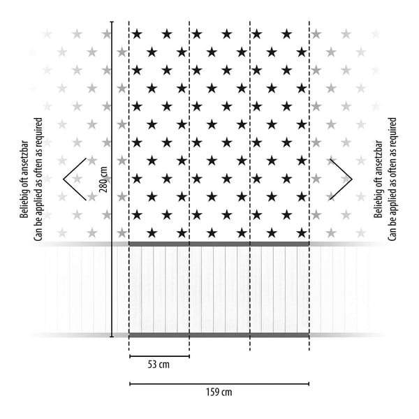 Foto tapet Profhome 398151-GU varmt stemplet ikke-vævet tapet lidt tekstureret børnetapet mat hvid sort grå 1,59 m x 2,8 m